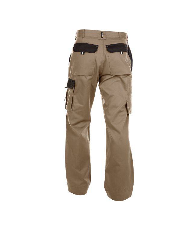 Zweifarbige Arbeitshose mit Kniepolstertaschen, KHAKI/SCHWARZ , Kurzgröße, Gr. 54