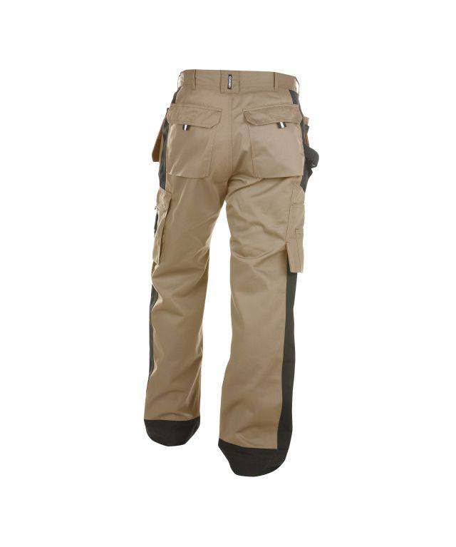 Zweifarbige Arbeitshose mit Holstertaschen und Kniepolstertaschen, KHAKI/SCHWARZ, Gr. 46