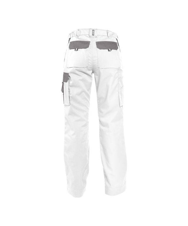 Zweifarbige Arbeitshose mit Kniepolstertaschen für Damen, WEIß/ZEMENTGRAU, Gr. 44
