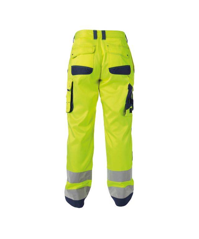 Warnschutzhose mit Kniepolstertaschen, NEONGELB/DUNKELBLAU, Gr. 46