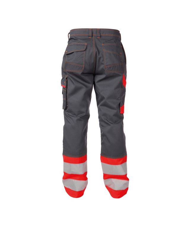 Warnschutzhose, ZEMENTGRAU/NEONROT, Gr. 58