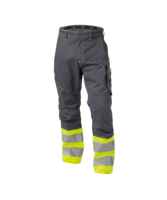 Warnschutzhose, ZEMENTGRAU/NEONGELB, Gr. 66