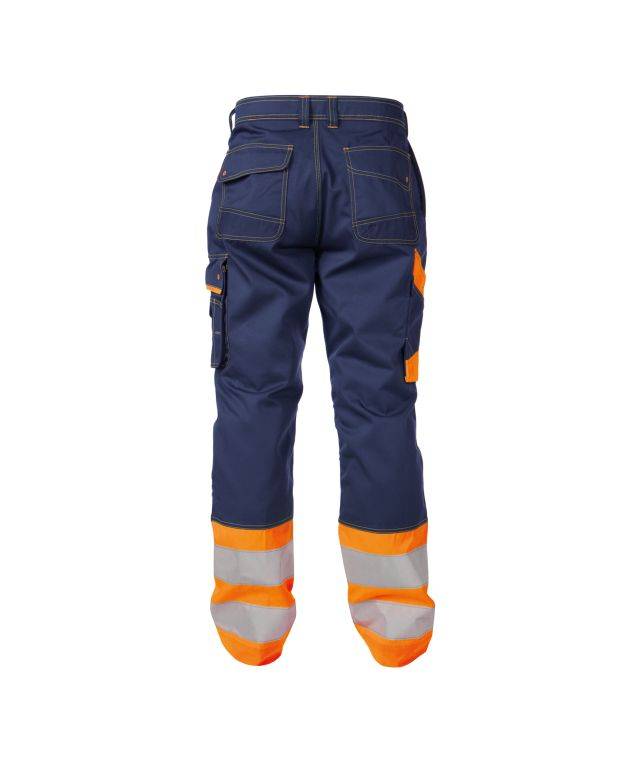 Warnschutzhose, DUNKELBLAU/NEONORANGE , Kurzgröße, Gr. 54