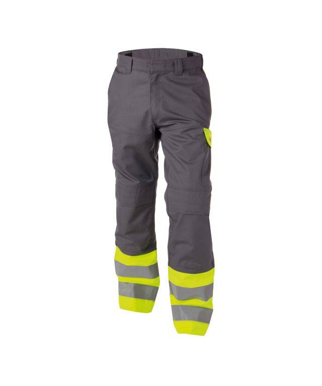 Multinorm Warnschutzhose mit Kniepolstertaschen, GRAFITGRAU/NEONGELB, Gr. 50