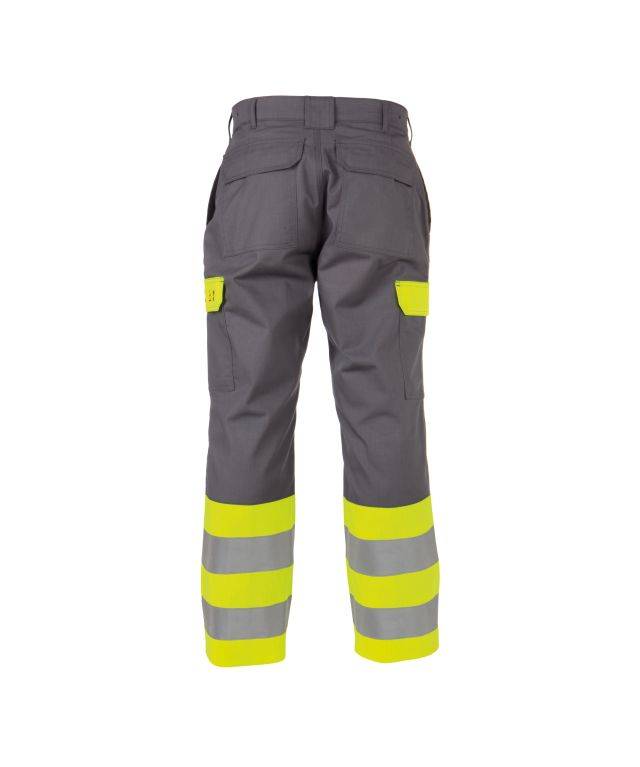 Multinorm Warnschutzhose mit Kniepolstertaschen, GRAFITGRAU/NEONGELB, Gr. 50