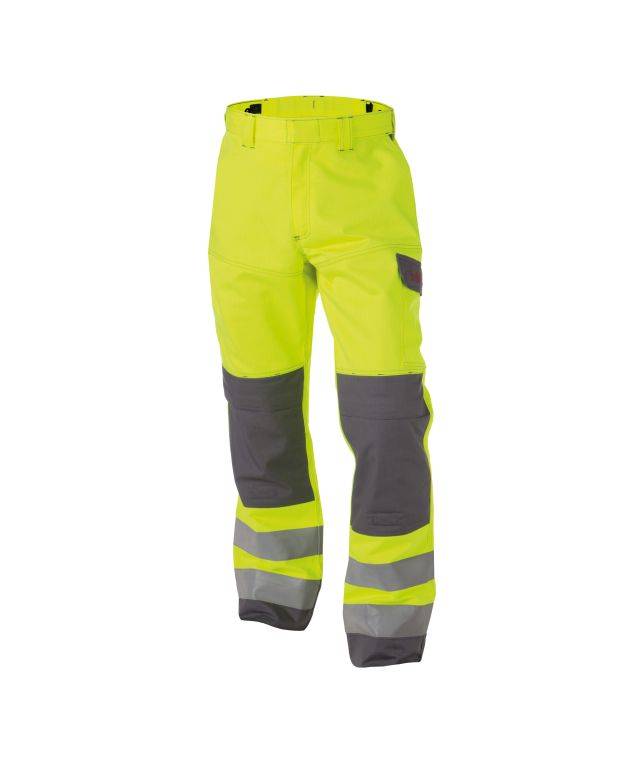 Multinorm Warnschutzhose mit Kniepolstertaschen, NEONGELB/GRAFITGRAU , Langgröße, Gr. 56
