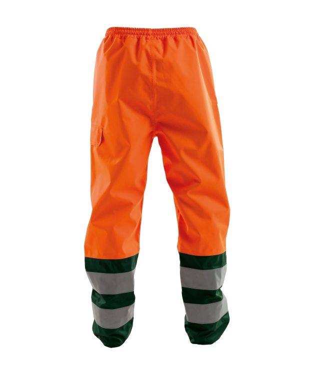 Warnschutz-Regenhose, NEONORANGE/FLASCHENGRÜN, Gr. L