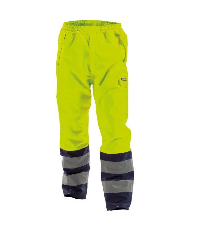 Warnschutz-Regenhose, NEONGELB/DUNKELBLAU, Gr. XS
