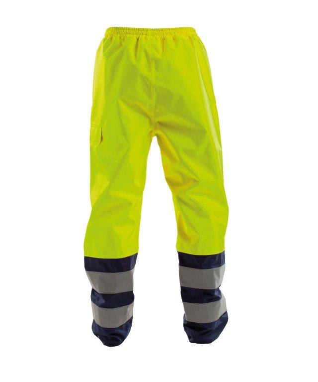 Warnschutz-Regenhose, NEONGELB/DUNKELBLAU, Gr. XS