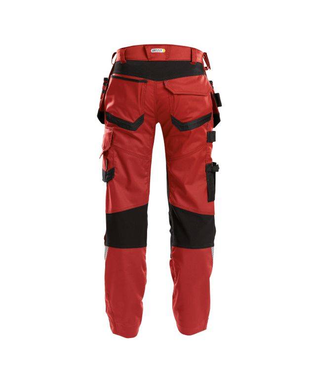 DASSY FLUX Multit.-Bundhose Stretch & Kniepolstert 200975 6674 ROT/SCHW Gr. 44