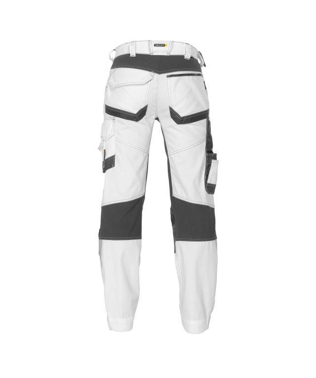 Malerhose mit Stretch und Kniepolstertaschen, WEIß/ANTHRAZITGRAU, Gr. 48