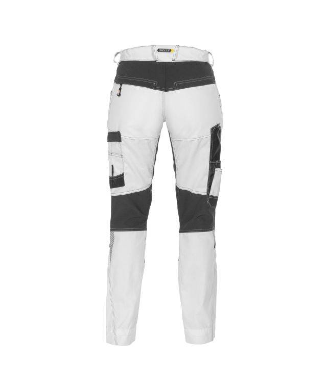 Malerhose mit Stretch für Damen, WEIß/ANTHRAZITGRAU, Gr. 32