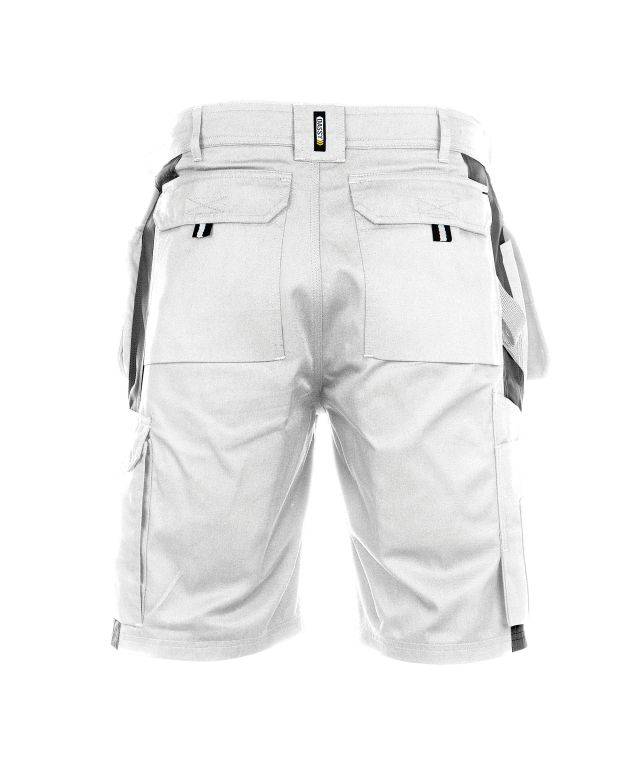 Zweifarbige Arbeitsshorts mit Holstertaschen, WEIß/ZEMENTGRAU, Gr. 53