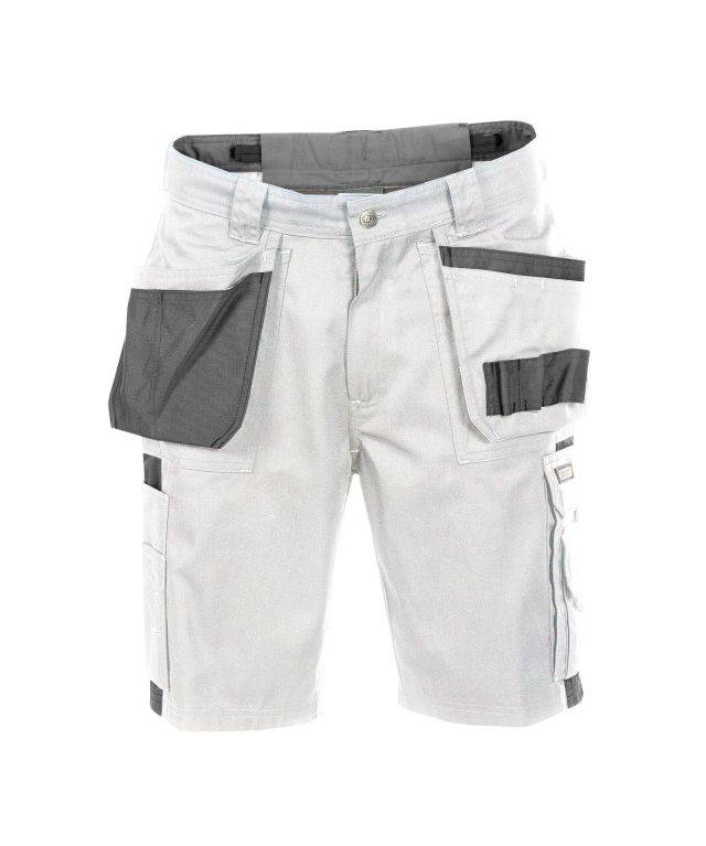 Zweifarbige Arbeitsshorts mit Holstertaschen, WEIß/ZEMENTGRAU, Gr. 64