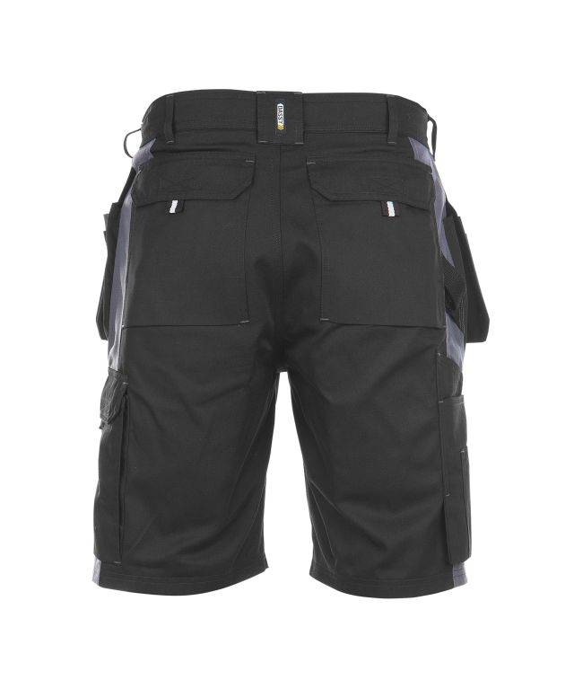 Zweifarbige Arbeitsshorts mit Holstertaschen, SCHWARZ/ZEMENTGRAU, Gr. 62