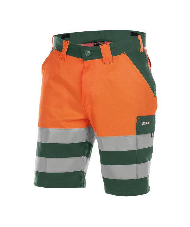 Warnschutz-Shorts, FLASCHENGRÜN/NEONORANGE, Gr. 48