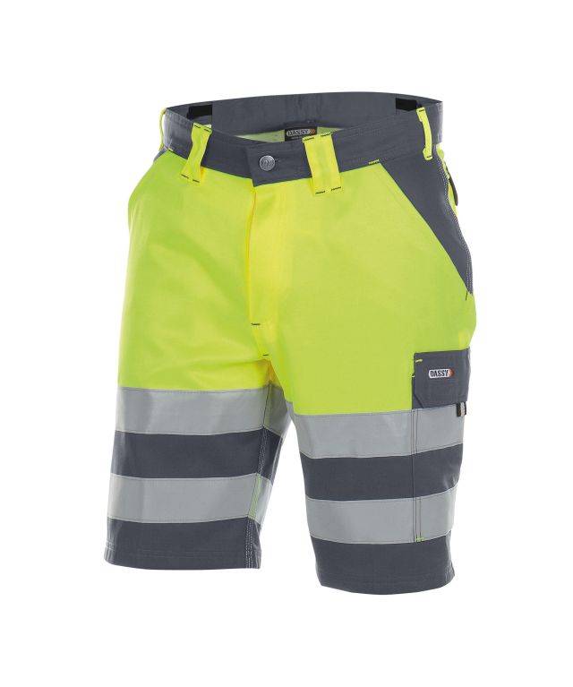 DASSY Venna Warn Arbeitsshort 250030 6493 ZEMENTGRAU/NEONGELB Gr. 46