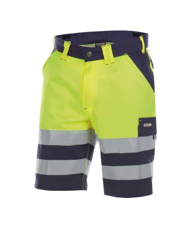 Warnschutz-Shorts, DUNKELBLAU/NEONGELB, Gr. 52
