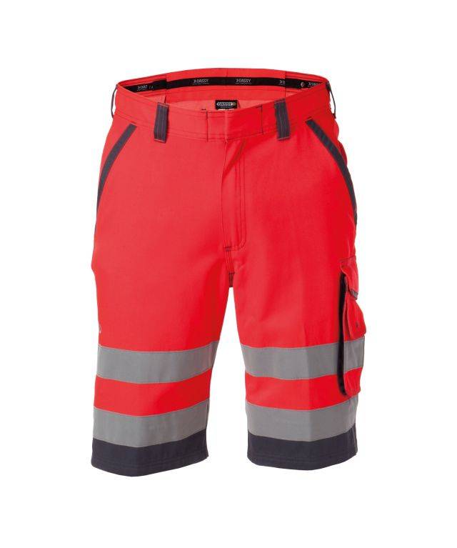 Warnschutz-Shorts, NEONROT/ZEMENTGRAU, Gr. 53