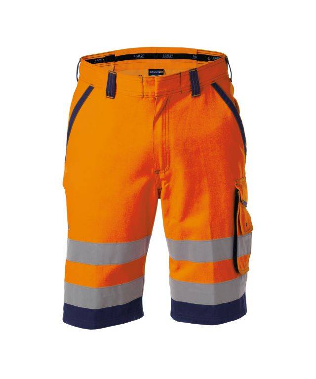 Warnschutz-Shorts, NEONORANGE/DUNKELBLAU, Gr. 44