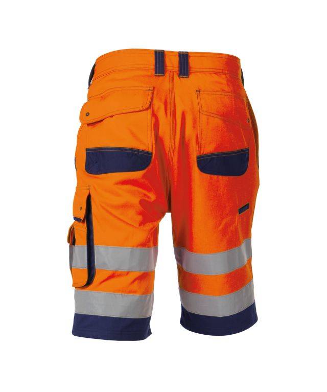 Warnschutz-Shorts, NEONORANGE/DUNKELBLAU, Gr. 44