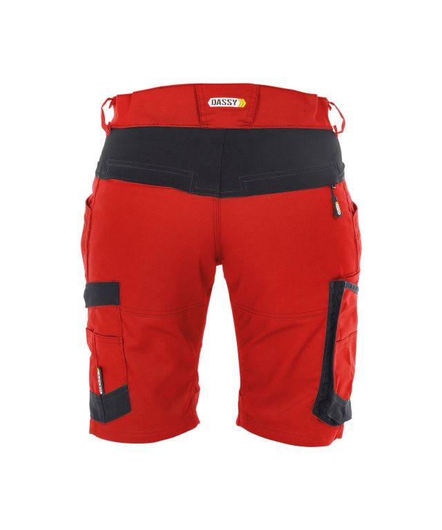 Arbeitsshorts mit Stretch für Damen, ROT/SCHWARZ, Gr. 38