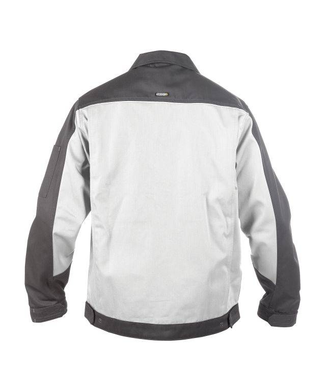 Zweifarbige Arbeitsjacke, WEIß/ZEMENTGRAU, Gr. 2XL