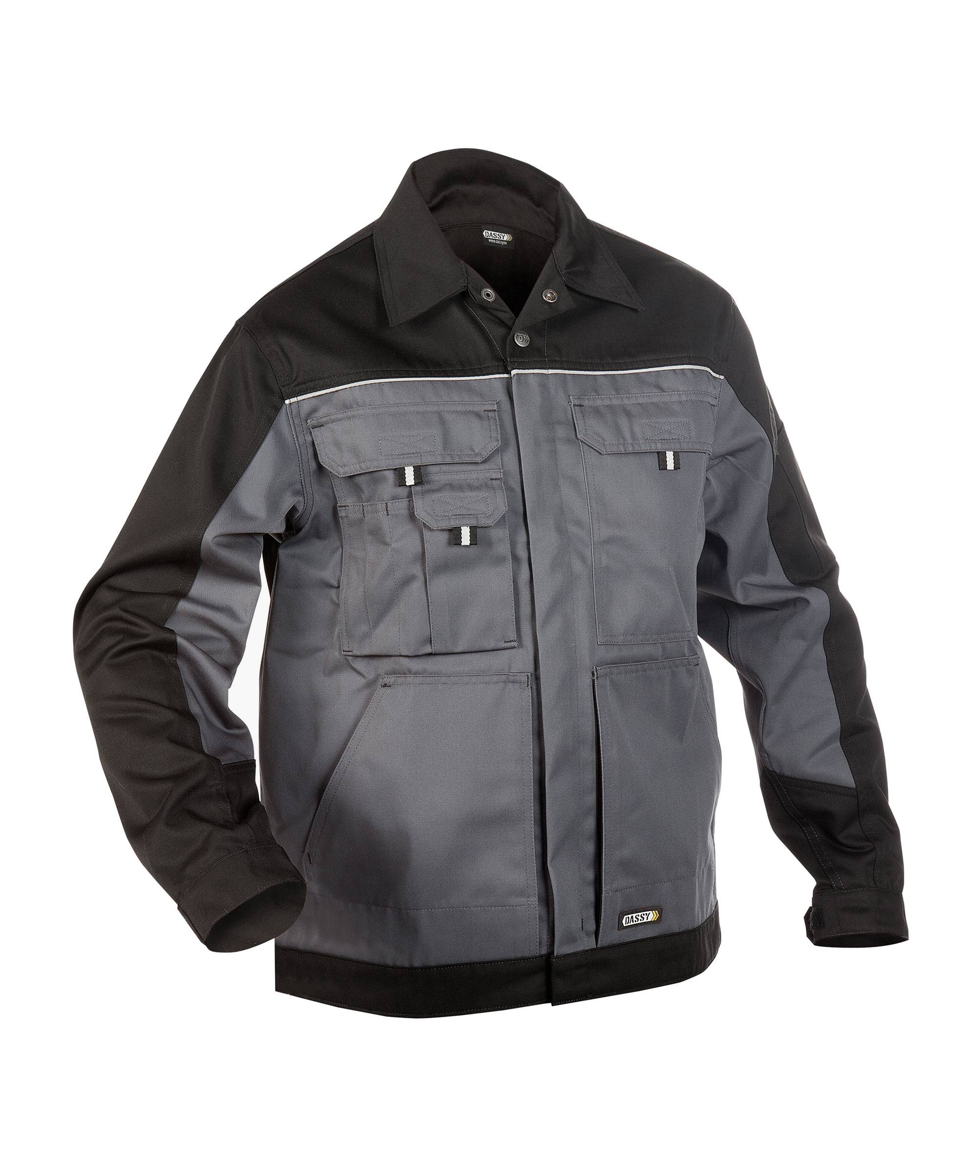 DASSY Lugano - Zweifarbige Arbeitsjacke zementgrau/schwarz L STANDARD