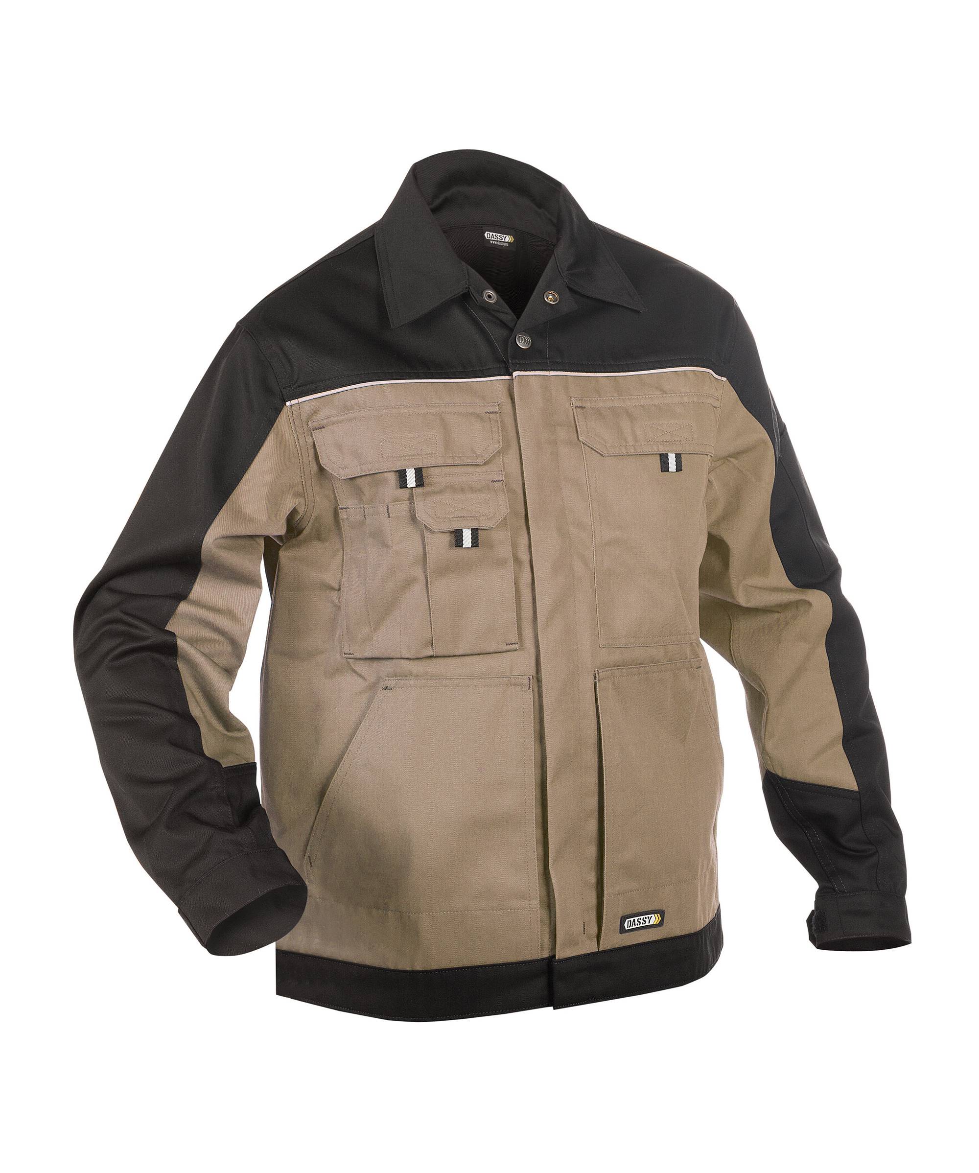 DASSY Lugano - Zweifarbige Arbeitsjacke khaki/schwarz S STANDARD