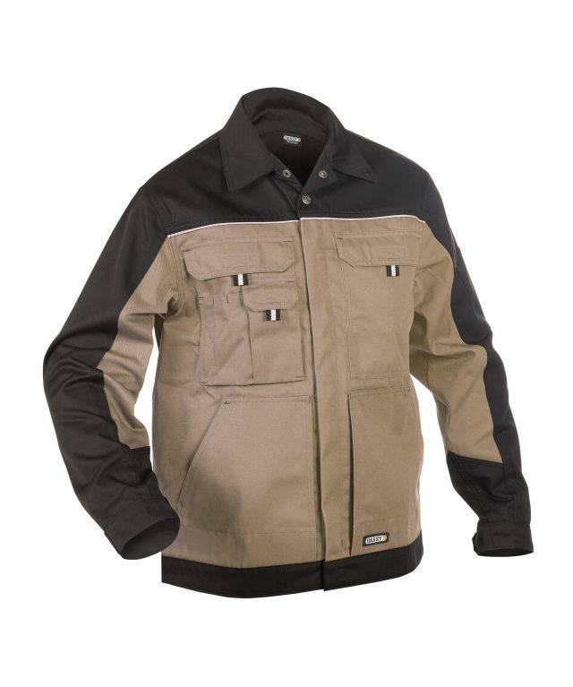 Zweifarbige Arbeitsjacke, KHAKI/SCHWARZ, Gr. XL