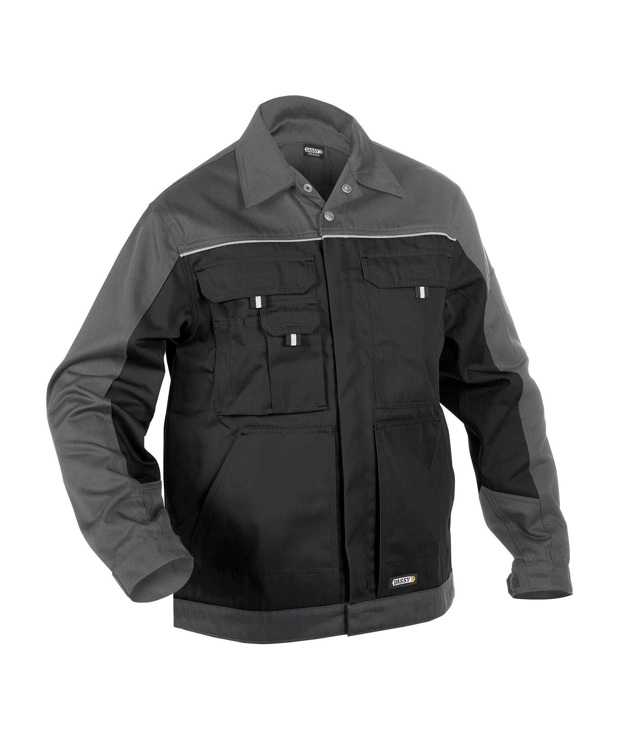 DASSY Lugano - Zweifarbige Arbeitsjacke schwarz/zementgrau M STANDARD