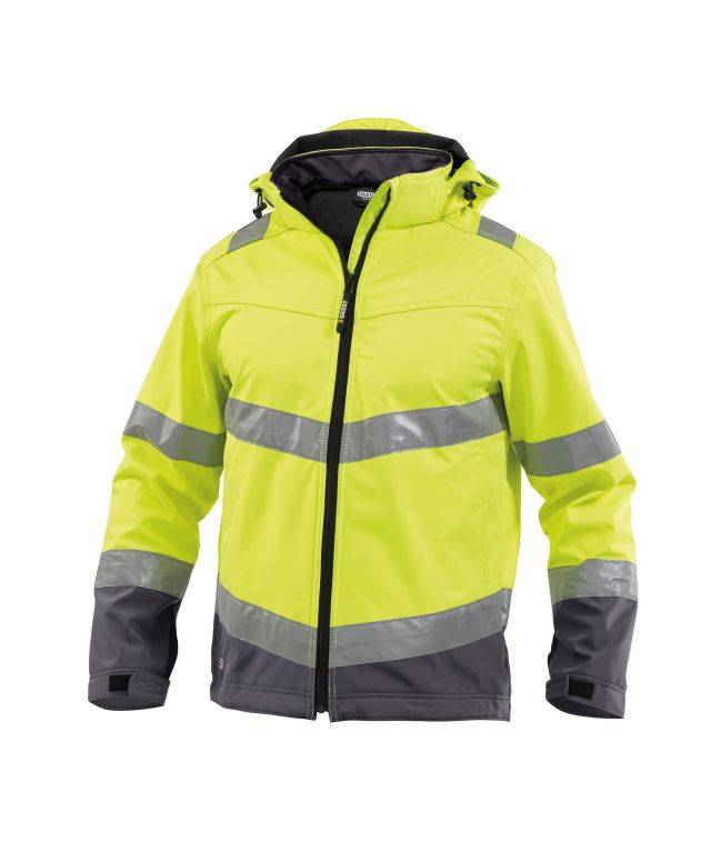 Warnschutz Softshell-Jacke, NEONGELB/ZEMENTGRAU, Gr. M
