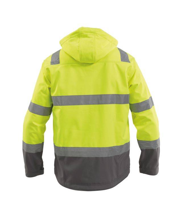 Warnschutz Softshell-Jacke, NEONGELB/ZEMENTGRAU, Gr. M