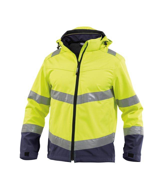 Warnschutz Softshell-Jacke, NEONGELB/DUNKELBLAU, Gr. 3XL