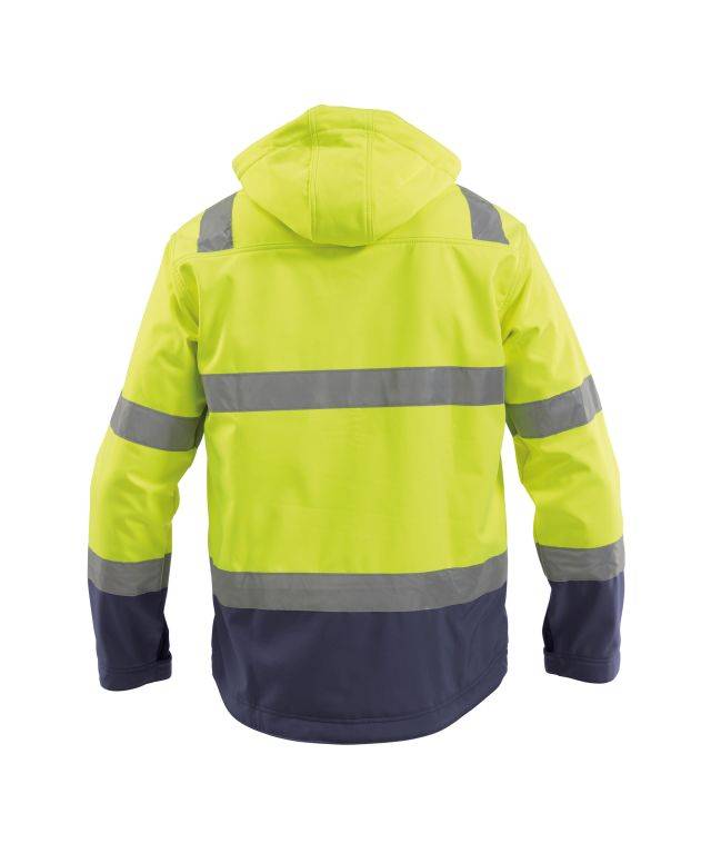 Warnschutz Softshell-Jacke, NEONGELB/DUNKELBLAU, Gr. M