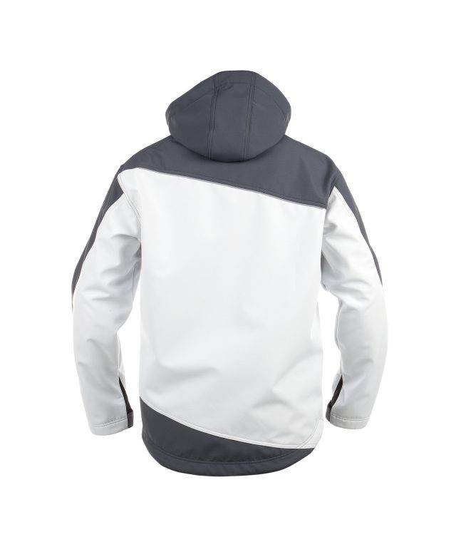 Zweifarbige Softshell-Jacke, WEIß/ZEMENTGRAU, Gr. XS