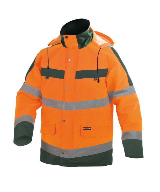 Warnschutz Regen-Parka, NEONORANGE/FLASCHENGRÜN, Gr. M
