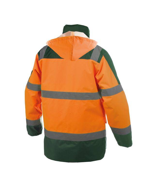 Warnschutz Regen-Parka, NEONORANGE/FLASCHENGRÜN, Gr. M