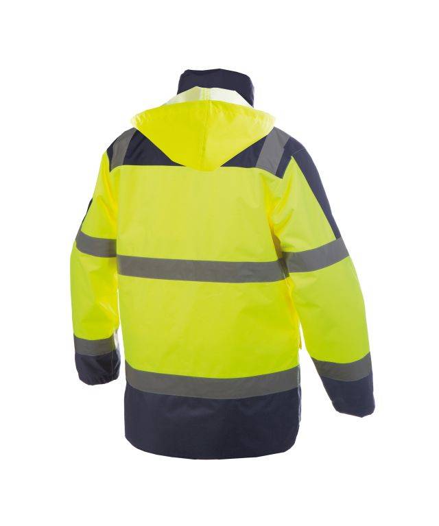 Warnschutz Regen-Parka, NEONGELB/DUNKELBLAU, Gr. XL