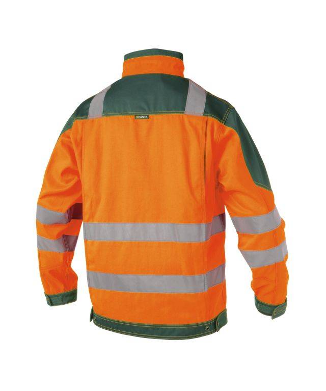 Warnschutz Arbeitsjacke, NEONORANGE/FLASCHENGRÜN, Gr. 2XL