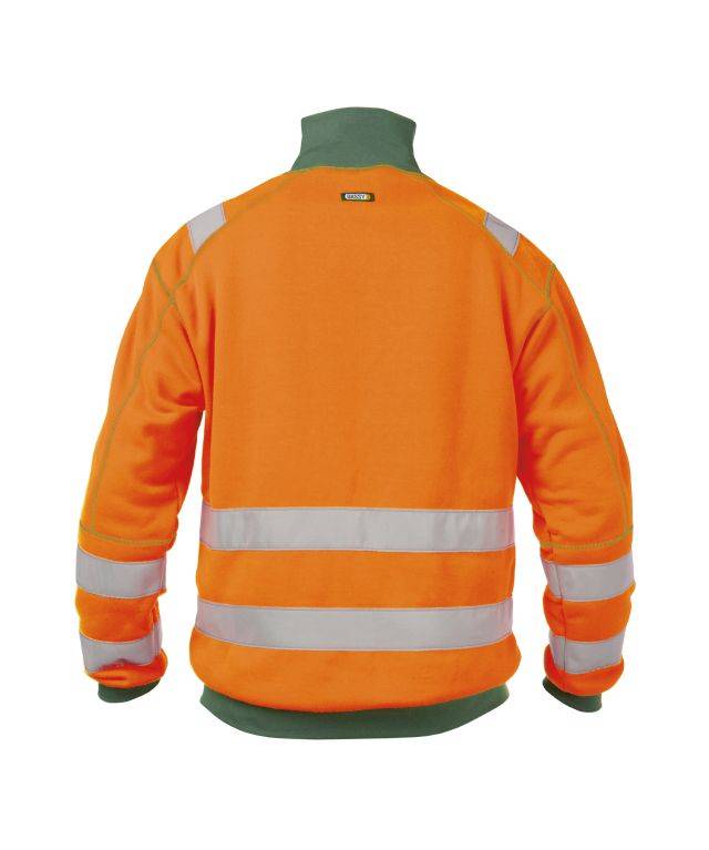 Warnschutz Sweatshirt, NEONORANGE/FLASCHENGRÜN, Gr. L