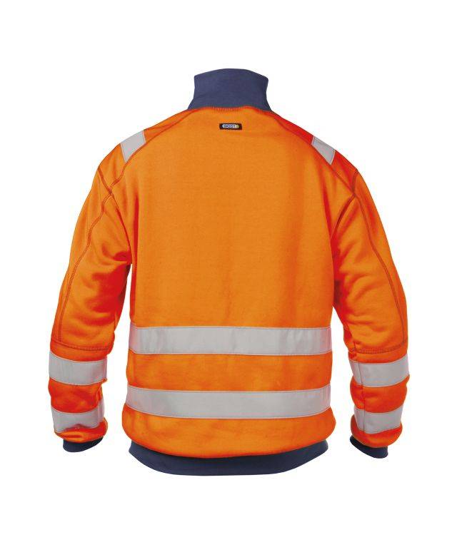 Warnschutz Sweatshirt, NEONORANGE/DUNKELBLAU, Gr. XL
