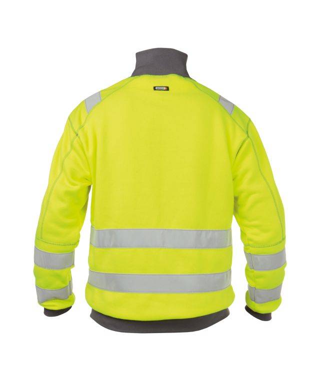 Warnschutz Sweatshirt, NEONGELB/ZEMENTGRAU, Gr. M