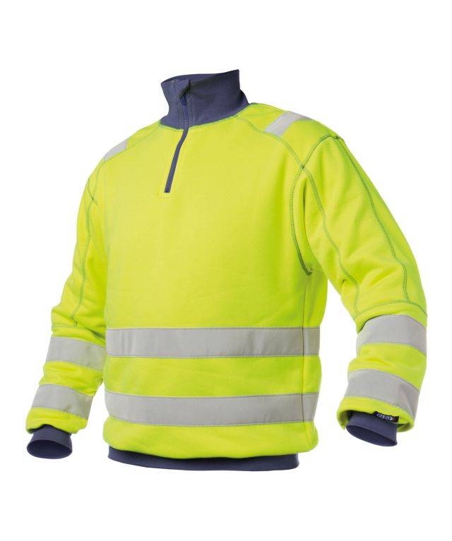 Warnschutz Sweatshirt, NEONGELB/DUNKELBLAU, Gr. 4XL
