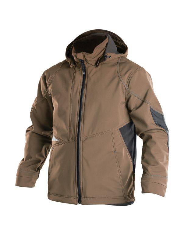 Softshell-Jacke, LEHMBRAUN/ANTHRAZITGRAU, Gr. L