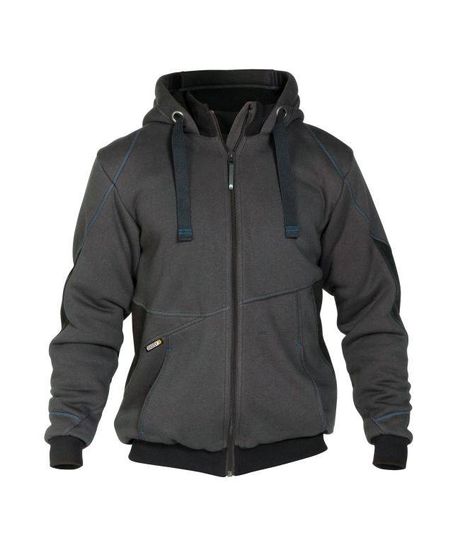 Sweatshirt-Jacke, ANTHRAZITGRAU/SCHWARZ, Gr. L