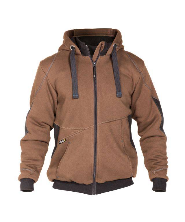 Sweatshirt-Jacke, LEHMBRAUN/ANTHRAZITGRAU, Gr. XL