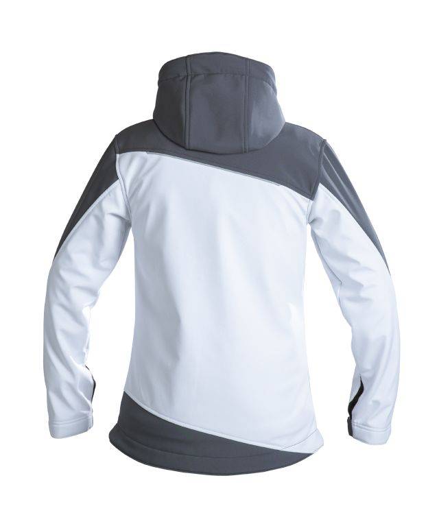 DASSY Jakarta Softshell-Jacke für Damen 300435 6141 WEIß/ZEMENTGRAU Gr. L