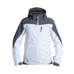 DASSY Jakarta Softshell-Jacke für Damen 300435 6141 WEIß/ZEMENTGRAU Gr. M