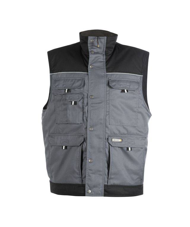 Zweifarbige Weste, ZEMENTGRAU/SCHWARZ, Gr. XS